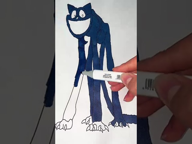 Poppy Playtime Coloring Page – Dark Blue Mommy Long Legs#MommyLongLegs #PoppyPlaytimeColoring