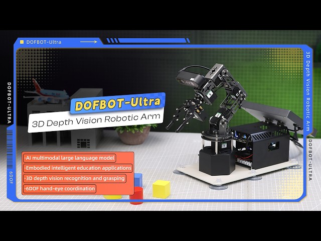 Raspberry Pi 5 Meets AI 3D Vision Robotic Arm DOFBOT Ultra Full Demo