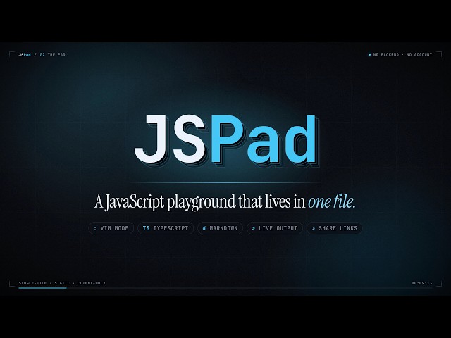 JS Pad: JavaScript, TypeScript & Markdown Playground With Instant Sharing (No Account)