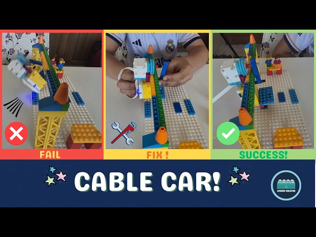 Our Cable Car FAILED... Then We FIXED It! | LEGO SPIKE  | Junior Creator