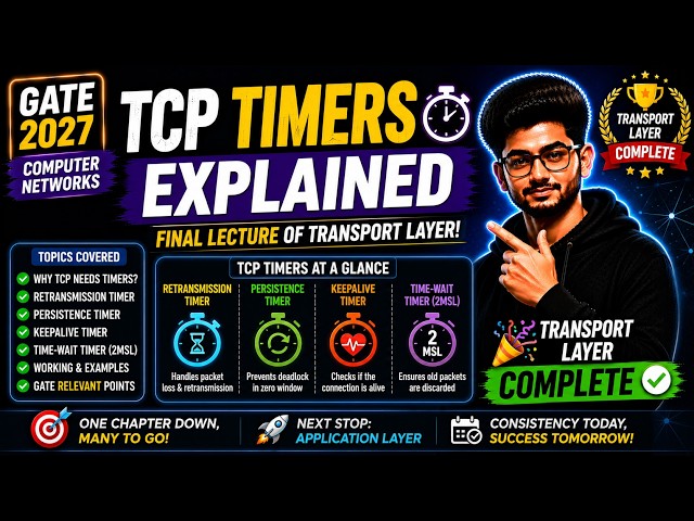 TCP Timers Explained 🔥 | Final Transport Layer Lecture | Computer Networks | GATE 2027