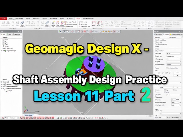 Geomagic Design X Shaft Assembly Design Practice Lesson 12  Part 2