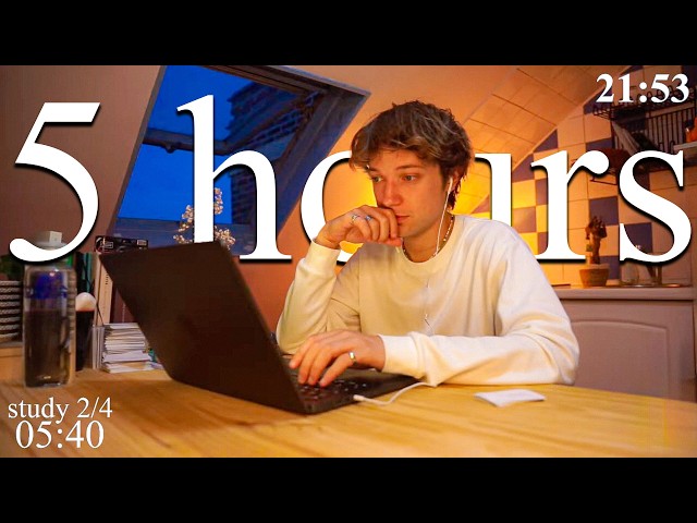 LIVE | 5-HOUR study with me in Paris📚⛈️ rain sounds & pomodoro timer 60 & 10