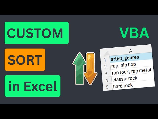 Excel VBA: Custom Sort Based on Rules (Not A-Z Sort)