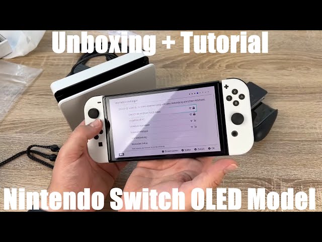 Nintendo Switch (game console) – OLED Model (2021) w/ White Joy-Con unboxing and instructions
