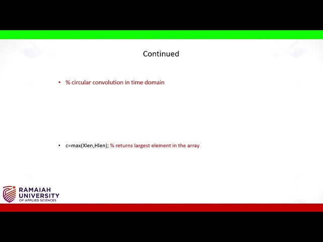 Linear And Circular Convolution In Time Domain