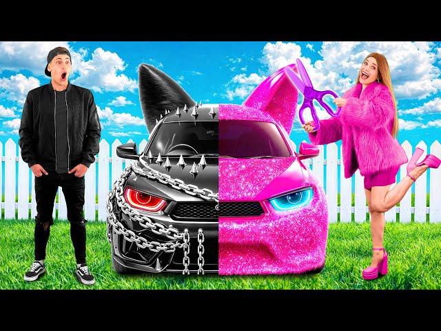 Coche Rosa vs Coche Negro Desafío | Momentos Divertidos por PaRaRa Challenge