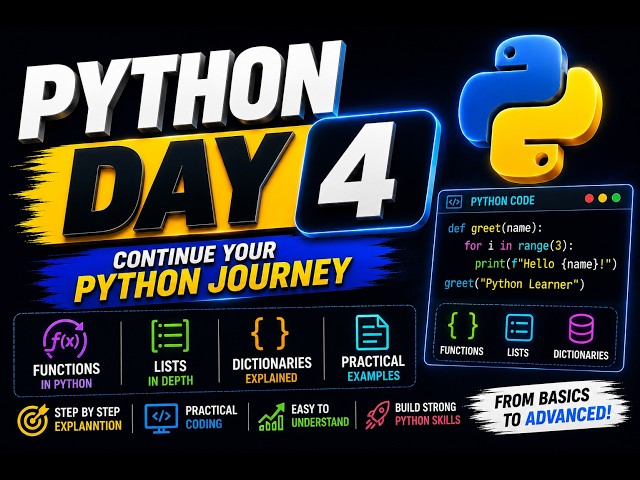 Python Day 4 LIVE: Loops & While Loop Explained | Python for Beginners | Hindi 2026