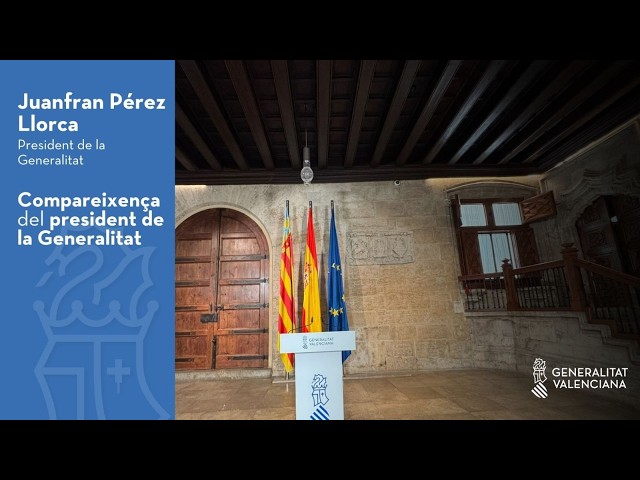 🏛🗣Compareixença del president Pérez Llorca per informar de les ajudes als afectats dels incendis