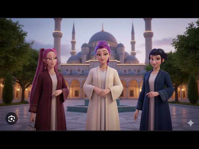 KPop Demon Hunters 2 Huntrix wearing Open Front Abaya