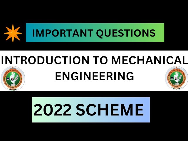 Introduction To Mechanical Engineering Vtu Important Questions In 5 minutes 🔥