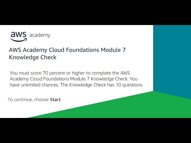 AWS Module 7 Knowledge Check Answers