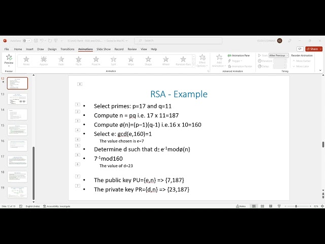 RSA ALGORITHM | PROBLEM PUBLIC AND PRIVATE KEY FINDING