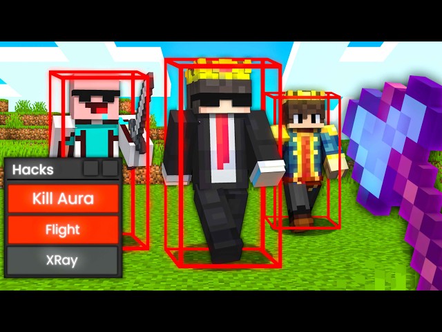 Minecraft Manhunt (1v3) But I Secretly Used a HACKED CLIENT...