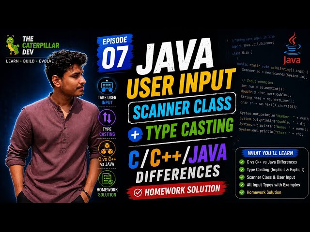 JAVA SCANNER CLASS EXPLAINED | User Input, Type Casting & C/C++ VS Java | Episode #7 🚀