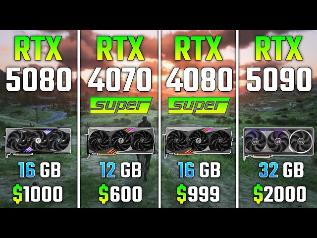RTX 5080 vs RTX 4070 SUPER vs RTX 4080 SUPER vs RTX 5090 | Test in 7 Games