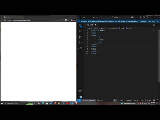 html first program #first #programming #video #html #computer #coding