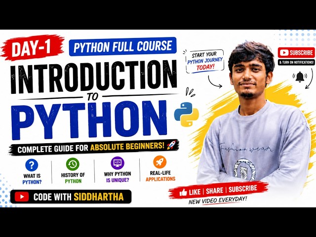 Python Full Course in Telugu 🔥 | Day-1 Introduction to Python | Learn Python for Beginners