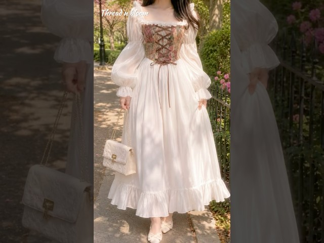 Viral Corset Dress Tutorial ✨ | Puff Sleeve Corset Dress | DIY From Scratch#shorts#trending#outfit