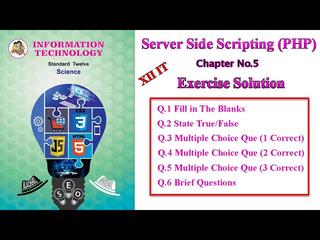 XII IT Chapter No.5 Exercise Solution | Server Side Scripting (PHP) Exercise Solution | #itchapter5