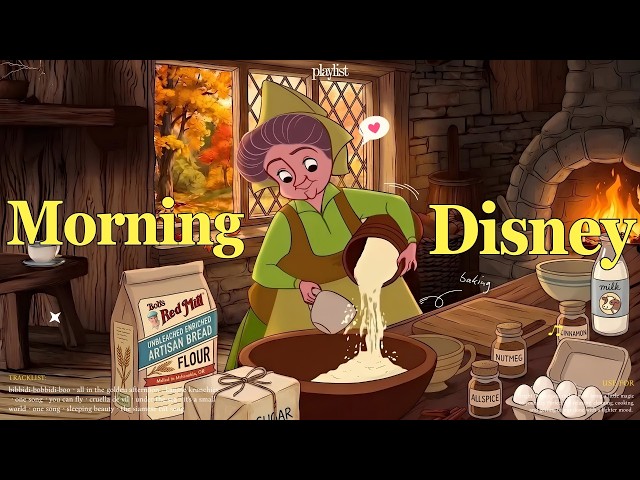 [𝗽𝗹𝗮𝘆𝗹𝗶𝘀𝘁] Cheerful Disney Jazz ☀️🧡 Cozy Music for a Lovely Start ☕ྀི Study, Work & Cooking