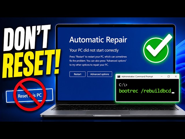 Automatic Repair Loop? Fix "Your PC Did Not Start Correctly" on Windows 11 (Step-by-Step)