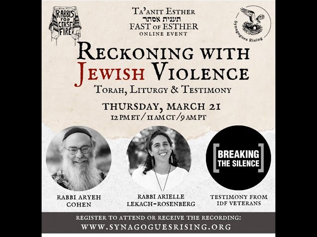 Reckoning with Jewish violence: Ta'anit Esther study session