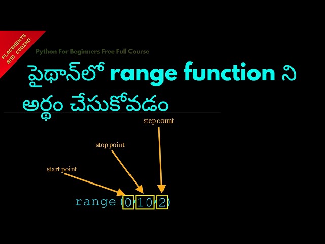 Understanding range Function in Python || Telugu || Lesson 44 || Python For Beginners ||