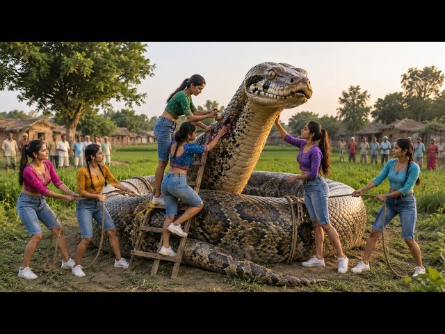 6 Village Girls Saved a Giant Injured Python! 🐍❤️ | Emotional Wildlife Rescue Story