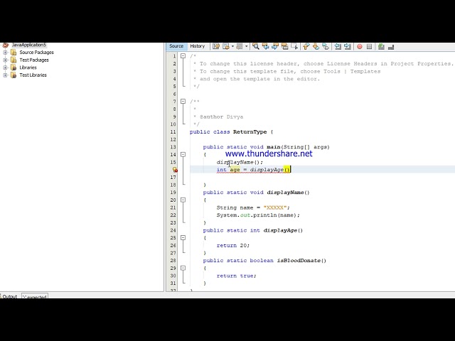 Return Type in Java