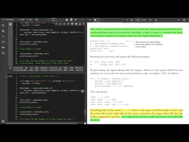 Data sampling with a sliding window | 1 | Build LLM from Scratch