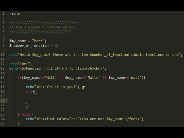3 Simple functions on php, IF, While, Foreach, and Arrays
