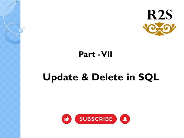 7.  Update & Delete in SQL #sqlbasics #sqltutorial #sqlforbeginners #sqlcourse #sqlupdate #sqldelete