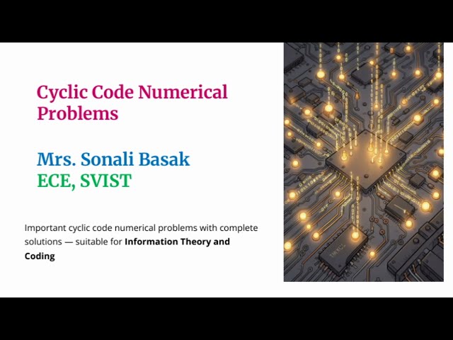 Cyclic Code Numericals | Generator Polynomial, Error Detection and Code Rate