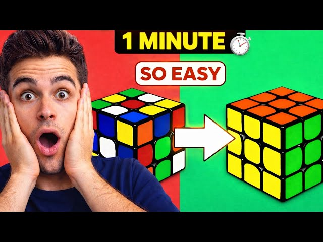 Solve Rubik Cube in 1 minutes (No Experience Needed). 😱🤯
