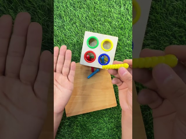 Match the Colorful Worms! 🌈🐛🔴🟢🔵 | Fun Color Game for Kids #shorts