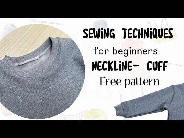 Basic neckline sewing technique for beginners | Sew beginners | free parttern | Easy to sew