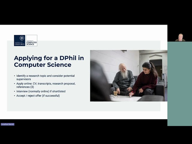 DPhil in Computer Science academic overview