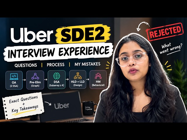 Uber SDE2 Interview Experience 2026 🚀 | Exact DSA, HLD, LLD Questions & Why I Got Rejected