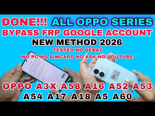 A3X DONE‼️ ALL OPPO FRP BYPASS GOOGLE ACCOUNT ANDROID 14 15 || GOOGLE ACCOUNT REMOVE WITHOUT PC