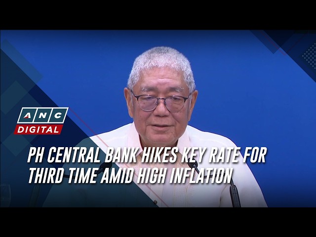 Banco Central de Filipinas sube la tasa clave por tercera vez en medio de una alta inflación | ANC