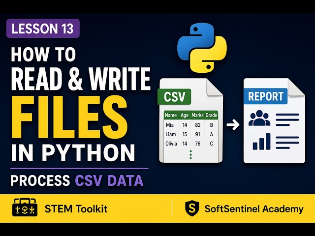 How to Read & Write Files in Python | Process CSV Data | Learn Python 5 Minutes a Day | STEM Toolkit