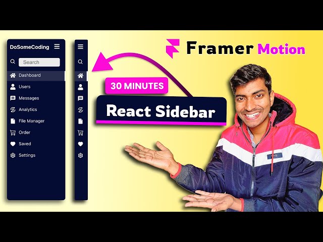 React Sidebar Navigation using Framer Motion | Beginners React Tutorial