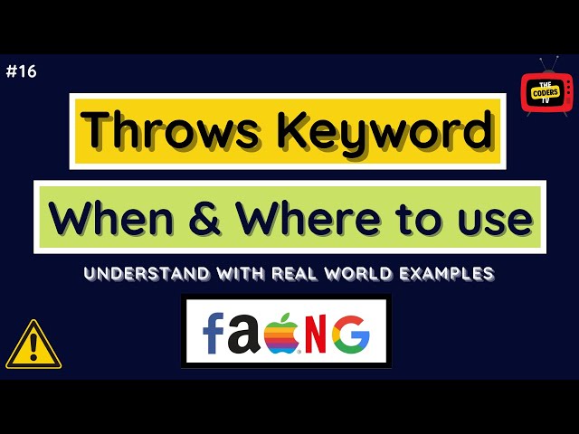 #16 Throws keyword in Java | Unchecked Exception | Exception Handling in Java | #java