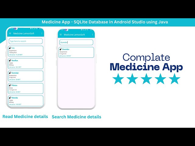 How to Create a Medicine App with SQLite in Android Studio | Java Tutorial