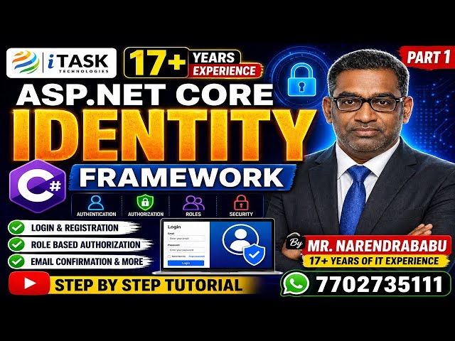 👉 🔥 ASP.NET Core Identity Framework | Login & Registration | Part 1 | Mr.Narendrababu 17+ years