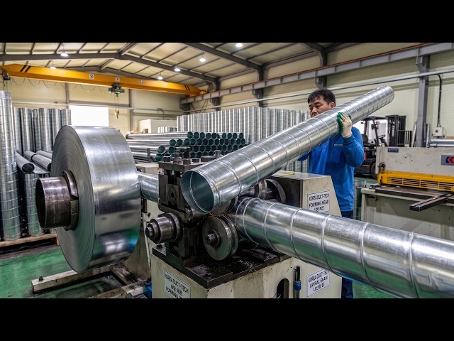 Spiral Duct Roll Forming Manufacturing Process. Korean Duct Factory