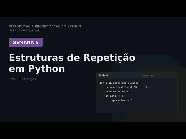 [Introdução à programação em Python] - Estruturas de Repetição em Python