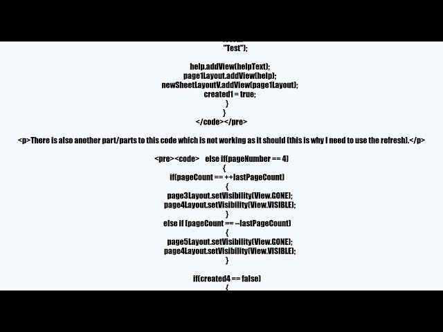 Android View not Refreshing