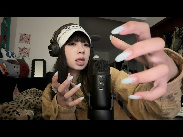 ASMR Mic Scratching and Tapping with LONG NAILS for Fall Asleep Fast